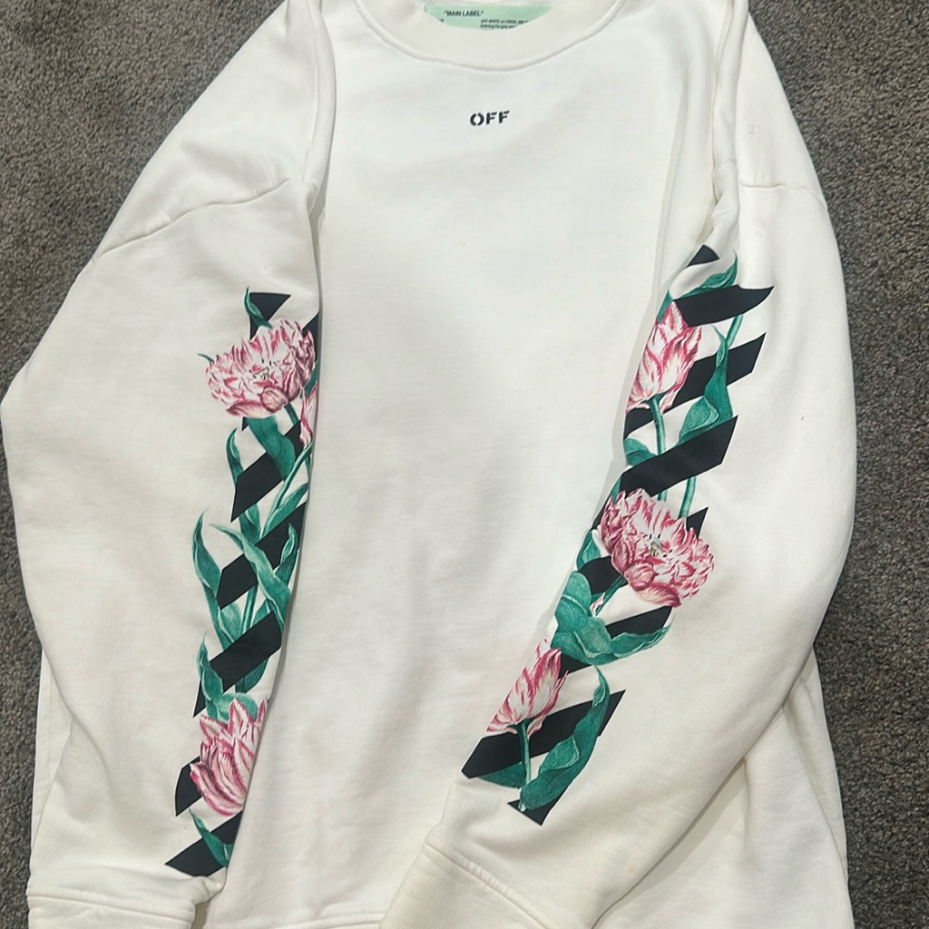 Off White Long Sleeve Floral Print. Worn Twice